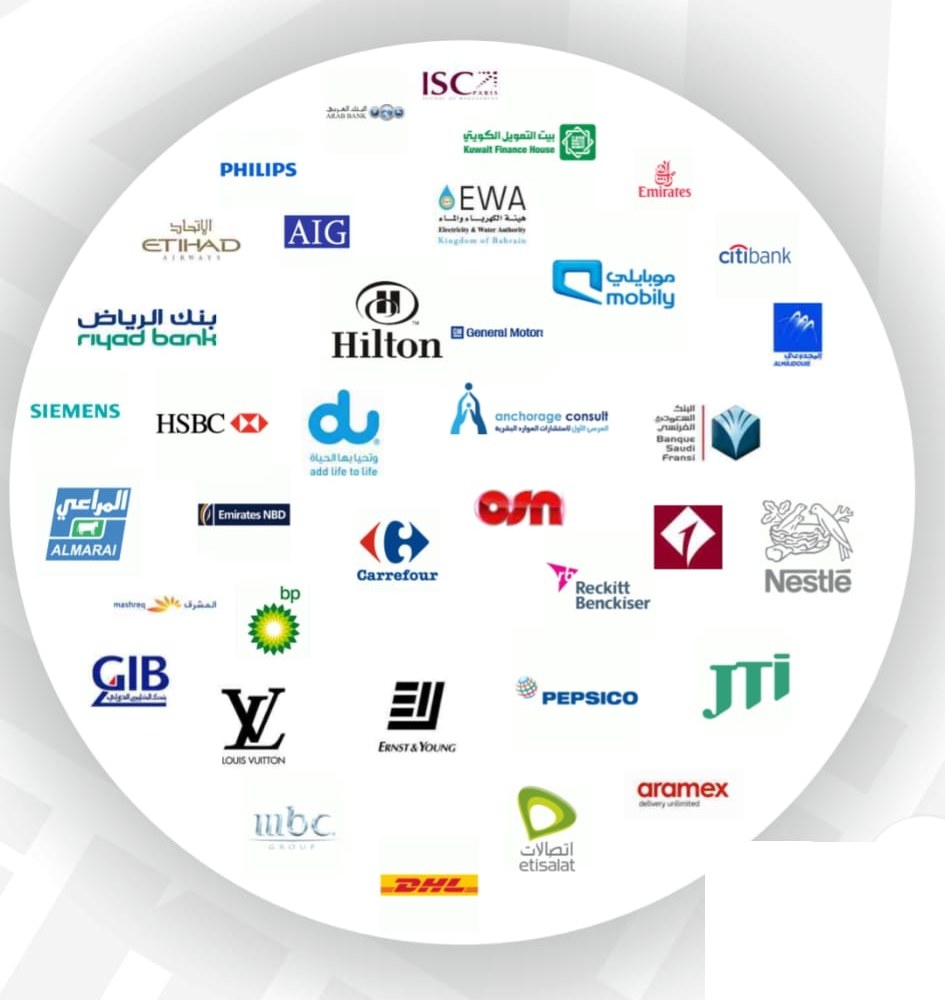 عملاء عبر إرثنا: Philips، Emirates، HSBC، Siemens، Nestlé، PepsiCo، Carrefour، citibank، Etihad، Louis Vuitton، Ernst & Young، DHL، aramex، المراعي، bp وغيرهم